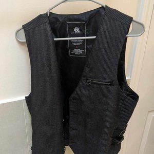 Rock and Republic large gray vest with leather side straps